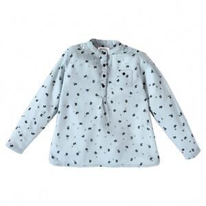 NEW BONHEUR DU JOUR boy's marcus cat print shirt in blue